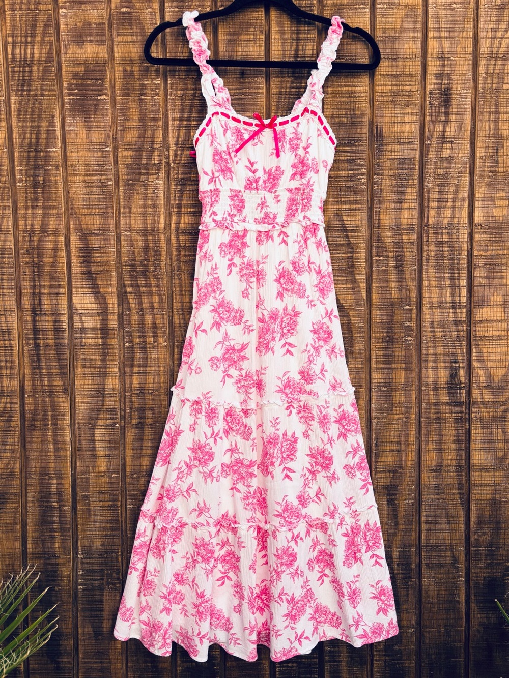 Inspired Hearts Pink And White Floral Maxi Dtess